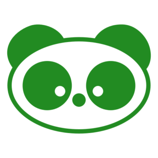 Small Eyed Panda Decal (Green)
